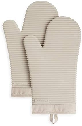 KitchenAid Silicone Oven Mitts — Milkshake Tan, 2-Pack