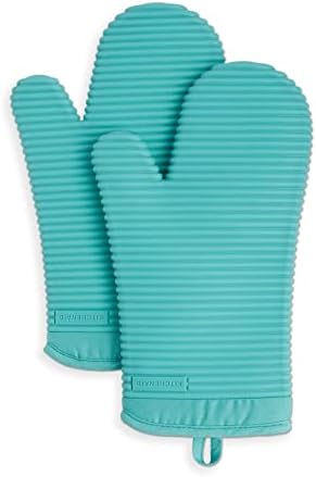 KitchenAid Silicone Oven Mitts — Aqua Sky, 2-Pack