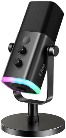 FIFINE AmpliGame AM8 USB/XLR Microphone with Desktop Stand