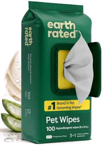 Earth Rated Unscented Dog Grooming Wipes — 100 Count