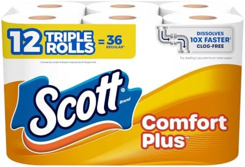 Scott ComfortPlus Toilet Paper — 12 Triple Rolls