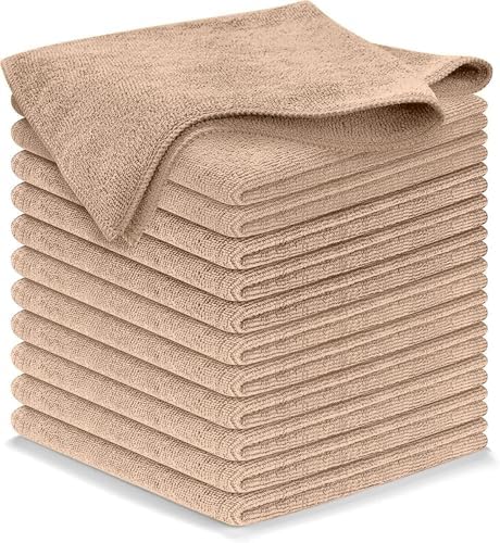 USANOOKS Microfiber Cleaning Cloths — Beige, 12-Pack